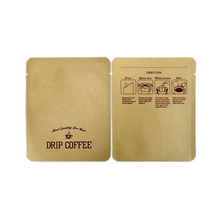 Small Size Drip Coffee Packaging Three Side Seal Pouches