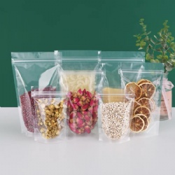 In Stock Transparent Clear Stand Up Pouch for Foods and Snacks