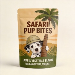 Digital Printing Low MOQ 200pcs Custom Print Pet Treat Stand-Up Zipper Pouch