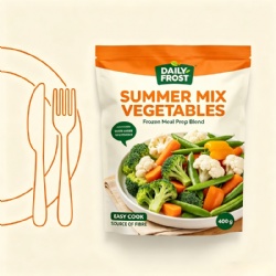 Custom Printed Frozen Mix Vegetable Packaging Bags | Reliable Frozen Food Pouch Manufacturer