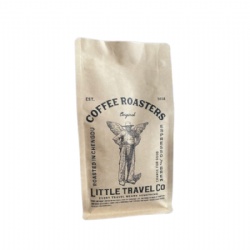 Eco-friendly Kraft Flat Bottom Coffee Bag With Valve