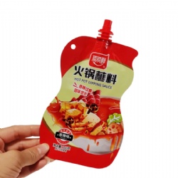 Glossy Finish Custom Printing Shaped Spout Pouch for Sauce Seasoning
